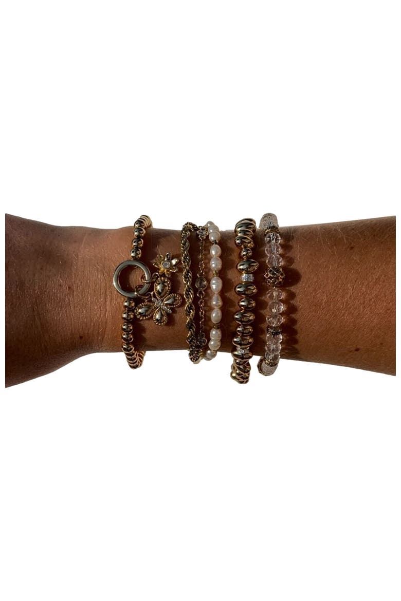 Puffy Butterfly Stretch Bracelet, Alternate, color, Gold