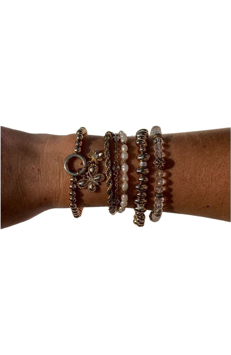 Alex and Ani Puffy Butterfly Stretch Bracelet, Alternate, color, Gold