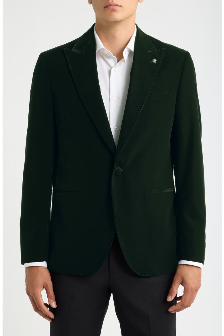Erie Velvet Dinner Jacket, Main, color, DARK GREEN
