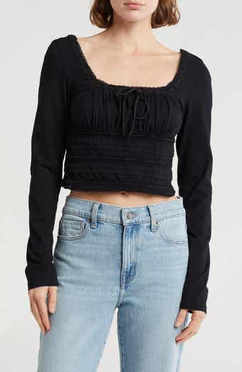Free People Scarlet Smocked Crop Top