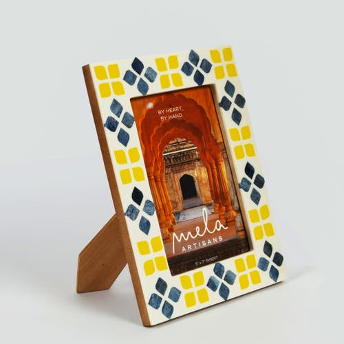 Mela Artisans Marigold Mosaic Inlay Picture Frame In Multi