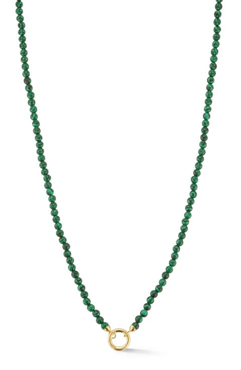 14K Gold Beaded Clasp Necklace