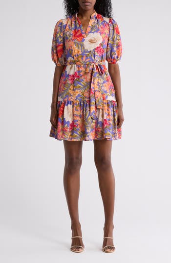 Vince Camuto Floral Puff Sleeve Dress Nordstromrack