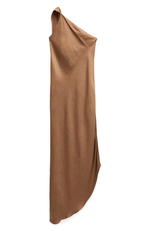 Mango Long Asymmetrical Cape Dress Beige In Beige