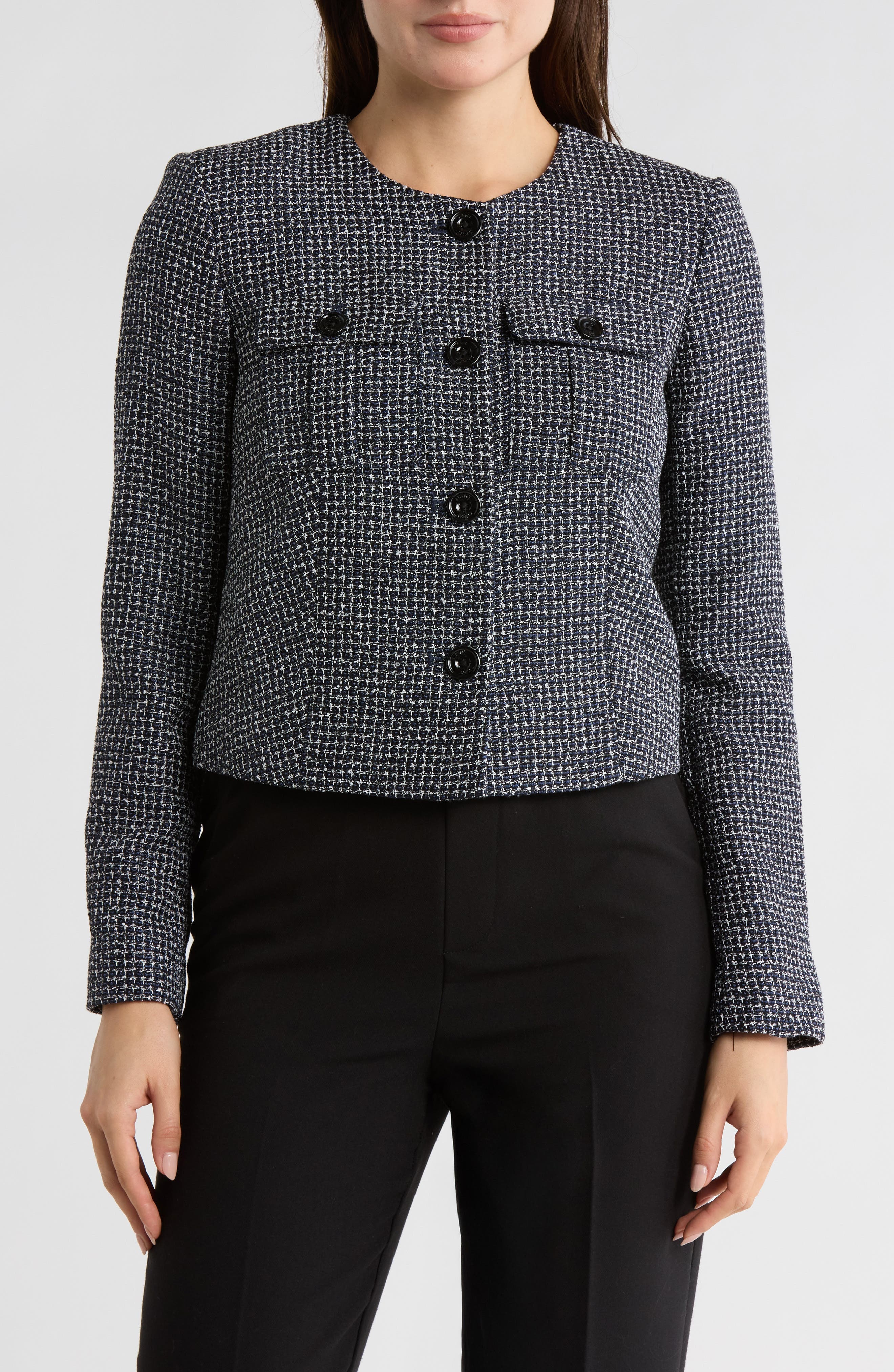 DKNY Tweed Crop Jacket