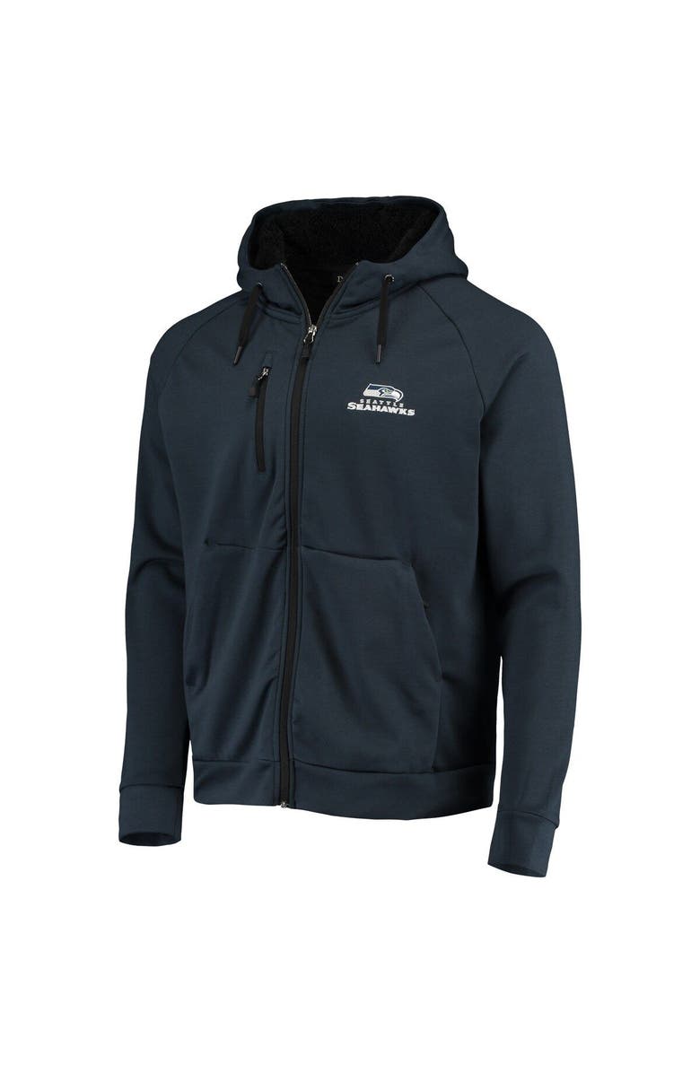 DUNBROOKE Men's Dunbrooke College Navy Seattle Seahawks Shag Tri-Blend Full-Zip Raglan Hoodie, Alternate, color, Navy