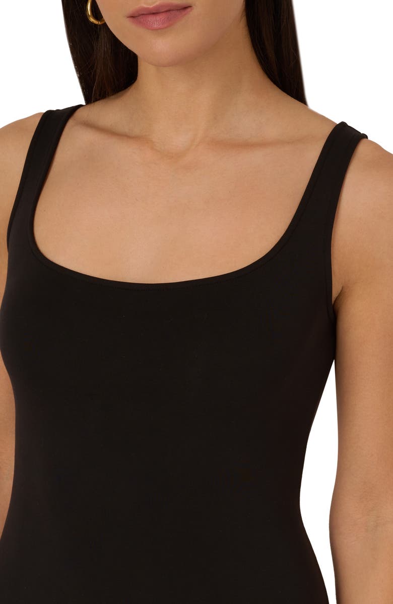 Adrianna Papell Crochet Detail Midi Sheath Dress, Alternate, color, 