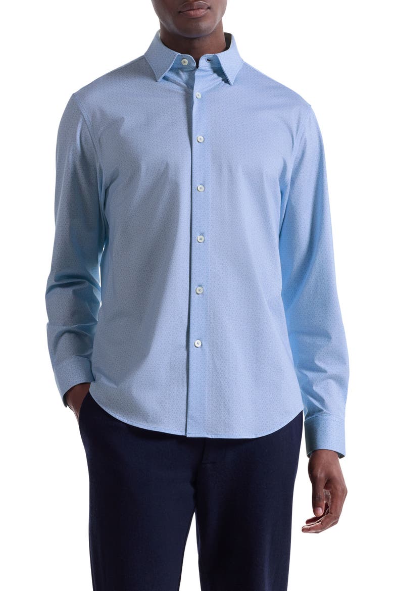 Jules OoohCotton® Honeycomb Print Button-Down Shirt, Main, color, SKY