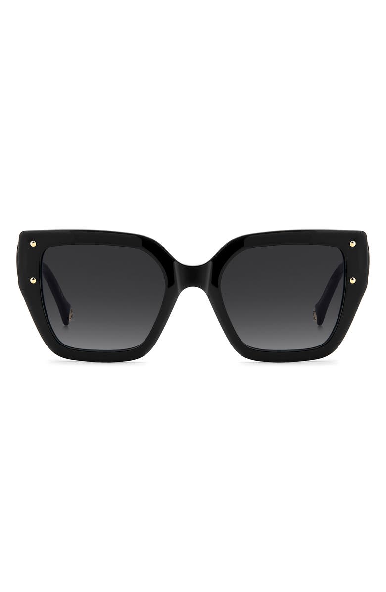 Carolina Herrera Her 53mm Gradient Square Geometric Sunglasses, Main, color, Black/ Dark Grey