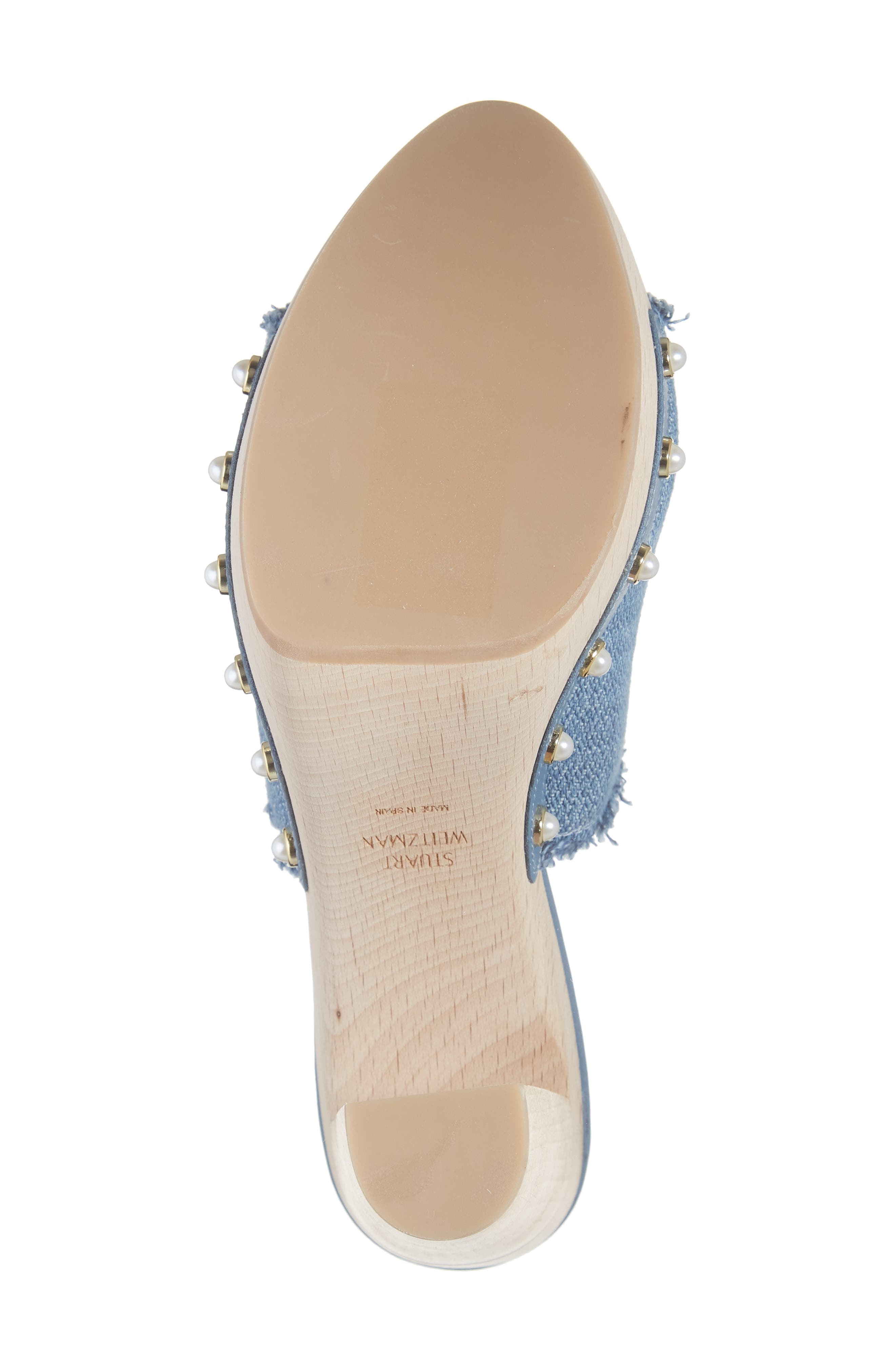 Stuart Weitzman Imitation Pearl Clog Sandal, Alternate, color, 