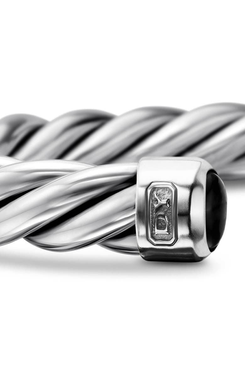 David Yurman Men's Cable Cuff Bracelet in Sterling Silver with Semiprecious Stone, 6mm, Alternate, color, Silver
