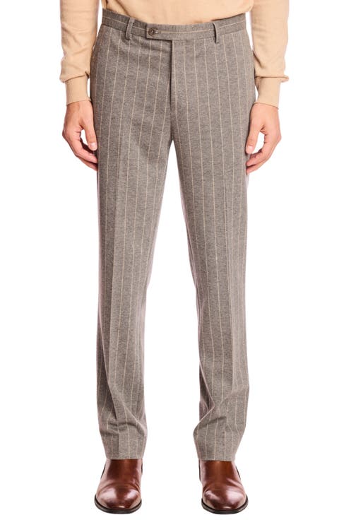 Downing Slim Fit Flat Front Pinstripe Dress Pants