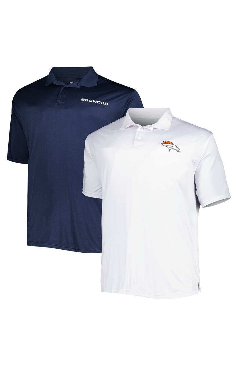 FANATICS Men's Fanatics Branded Navy/White Denver Broncos Solid Two-Pack Polo Set, Main, color, 