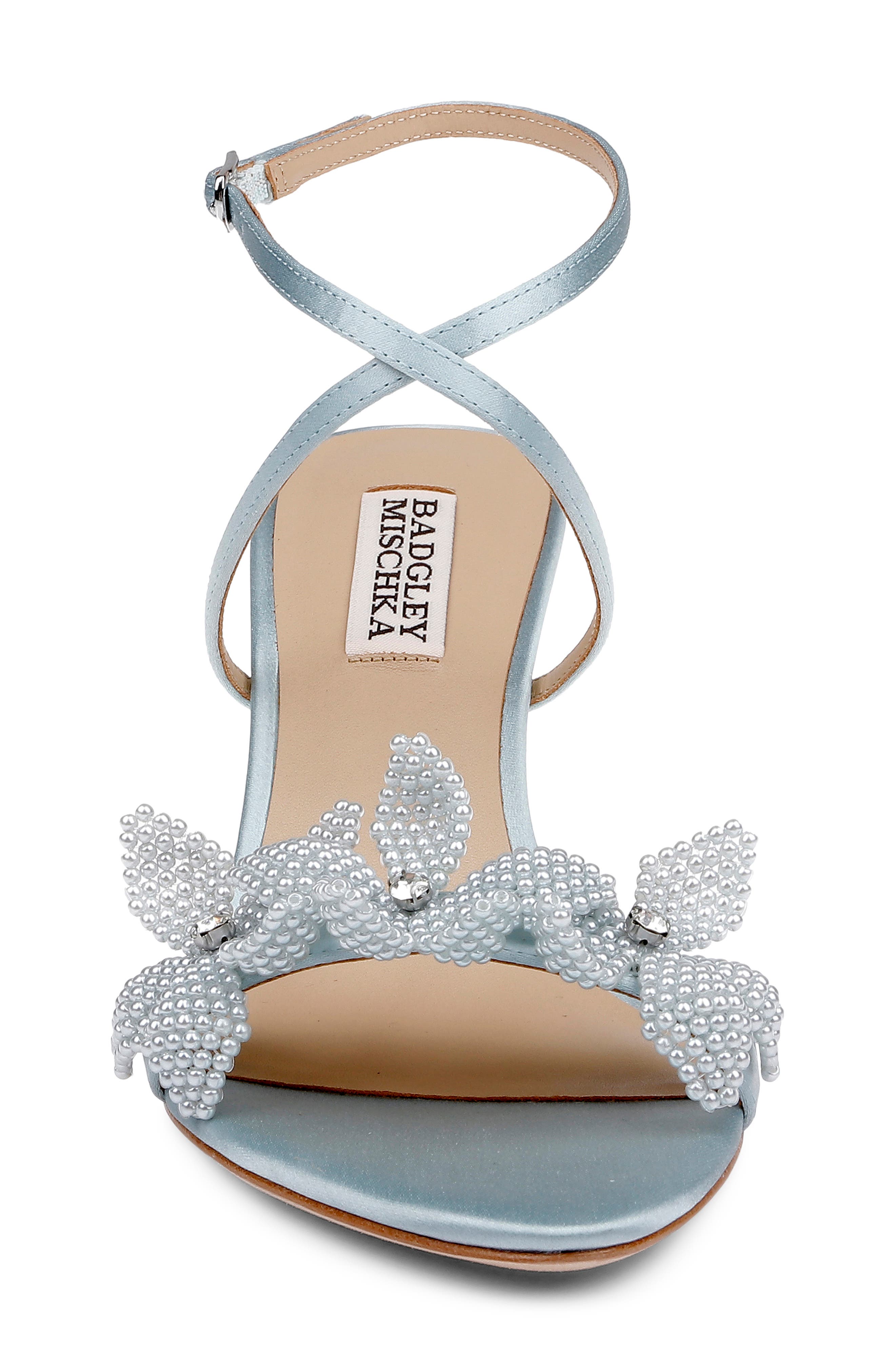 Whitney Ankle Strap Pointed Toe Sandal, Alternate, color, MIST BLUE SATIN