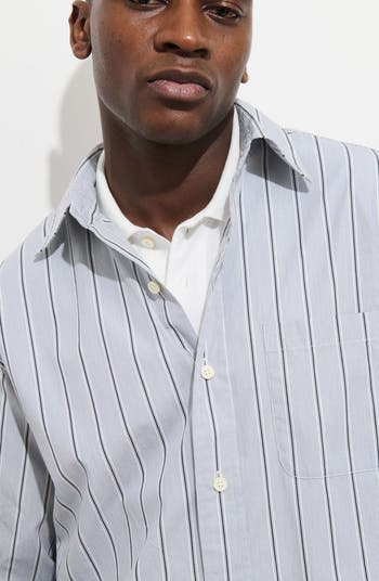 トップス everyone relax-fit button-down stripe L Alex Mill Franklin Loose Fit Stripe Cotton Button-Up Shirt | Nordstrom