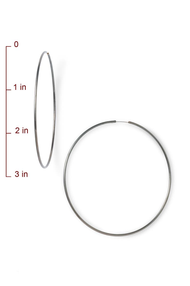 Endless Oversized Hoop Earrings, Alternate, color, HEMATITE