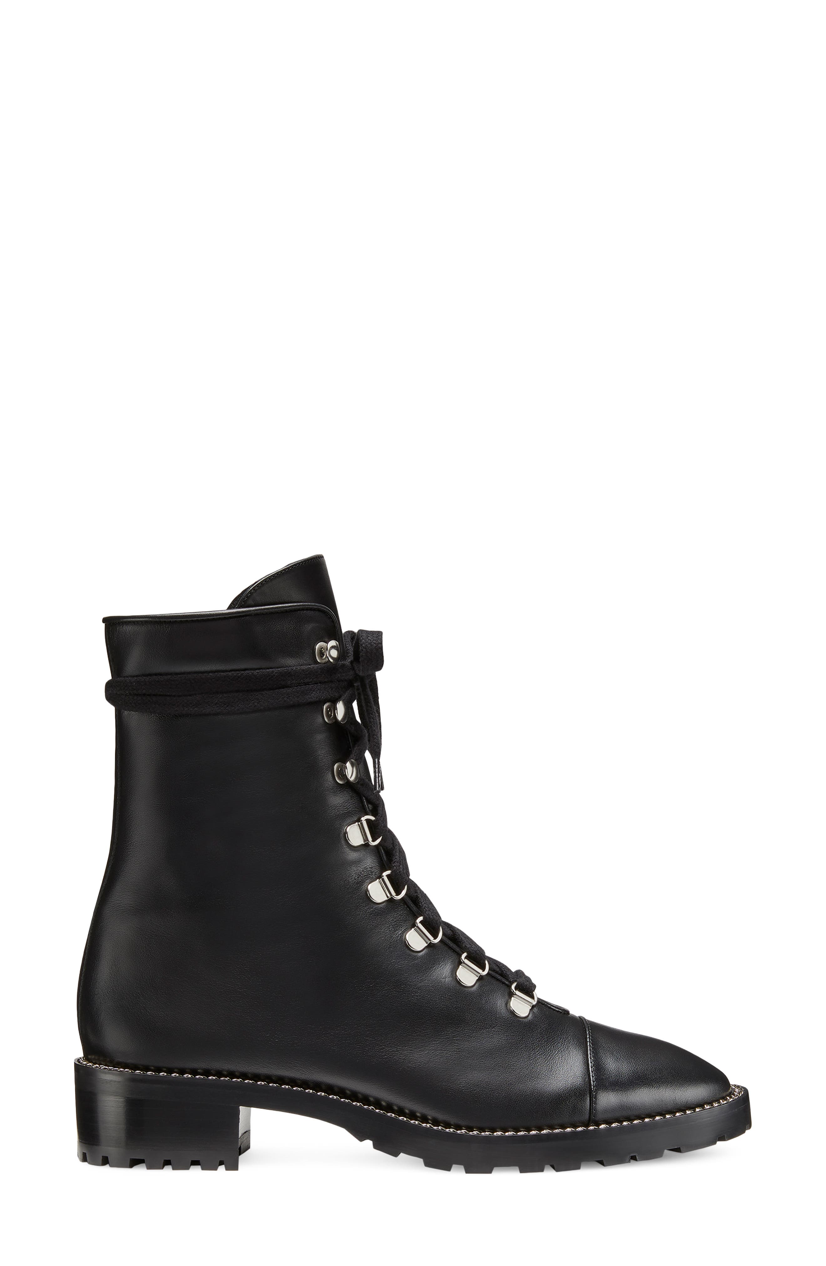 Kolbie Combat Boot, Alternate, color, BLACK/SILVER