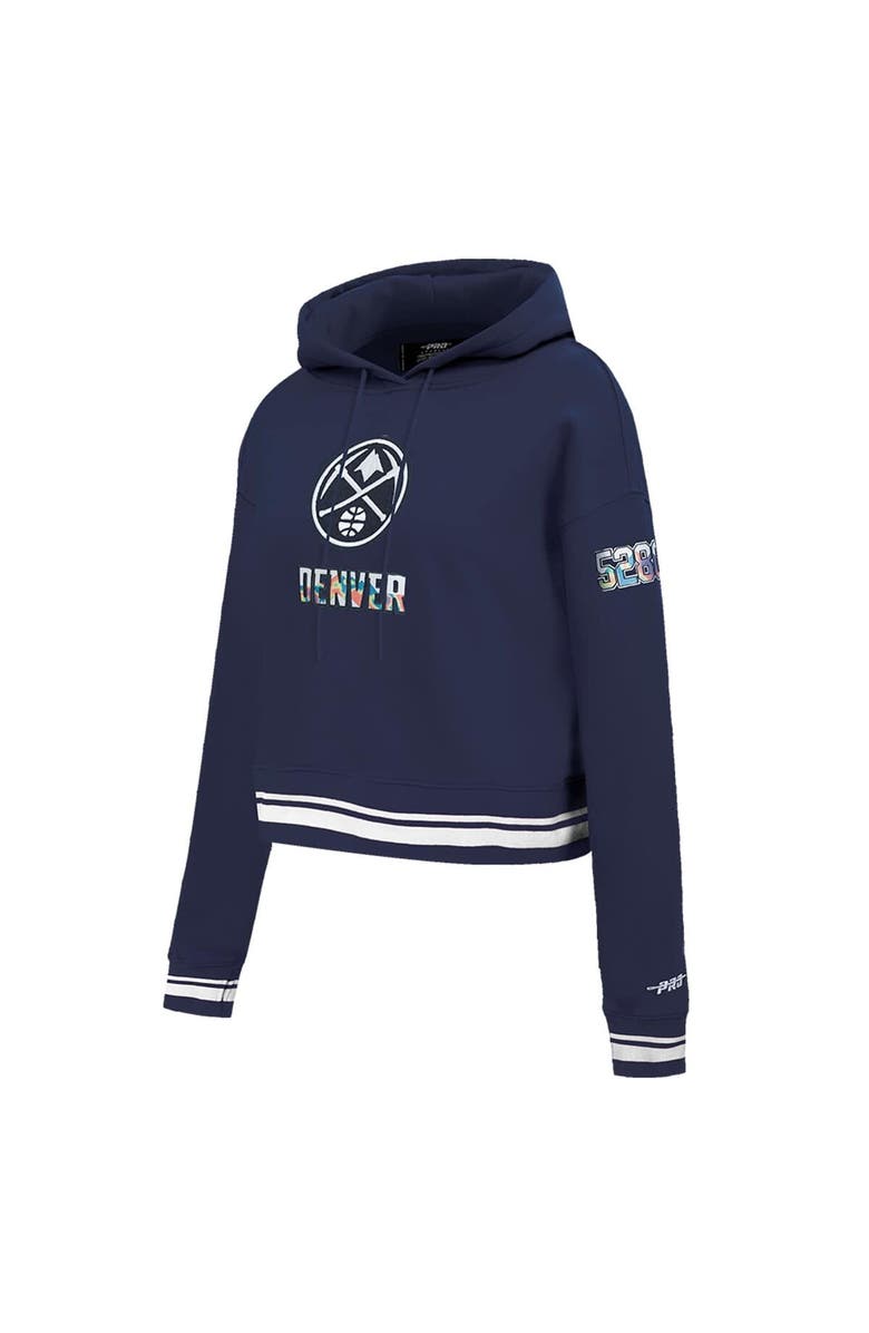 PRO STANDARD Women's Pro Standard Navy Denver Nuggets 2024/25 City Edition Cropped Pullover Hoodie, Alternate, color,