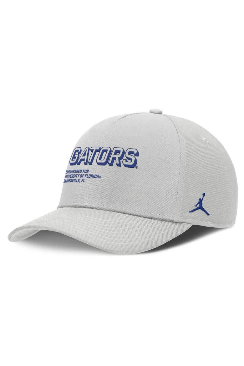 Men's Jordan Brand Gray Florida Gators 2025 Sideline Dust Pinched Rise Adjustable Hat, Main, color, Gray