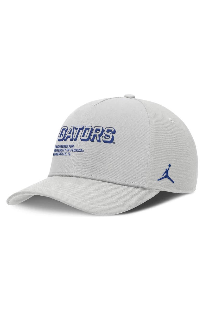 Jordan Brand Men's Jordan Brand Gray Florida Gators 2025 Sideline Dust Pinched Rise Adjustable Hat, Main, color, Gray