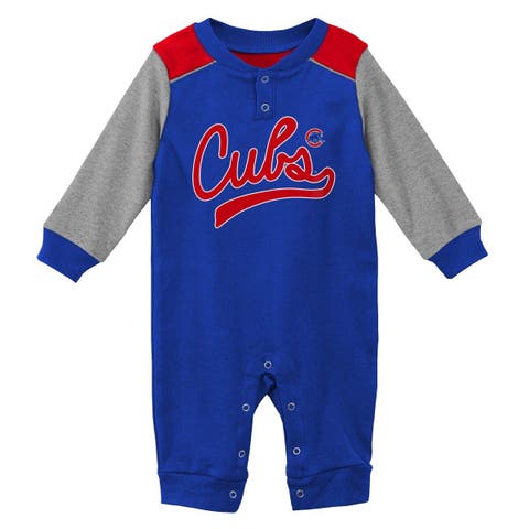 Newborn 
Infant Royal/Heathered Gray Chicago Cubs Scrimmage Long Sleeve Jumper