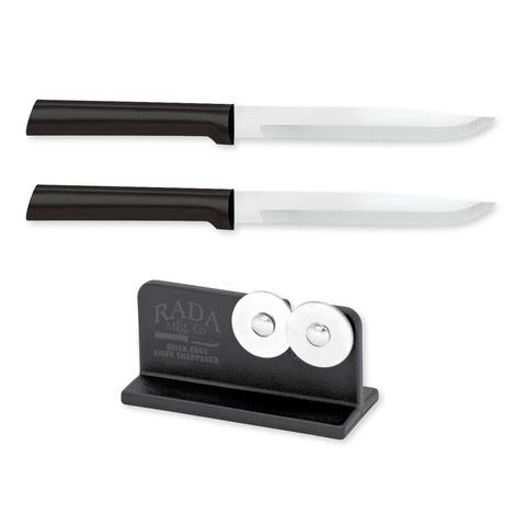 Cutlery 4.875-Inch Utility/Steak Knife Set of 2 & Quick Edge Knife Sharpener