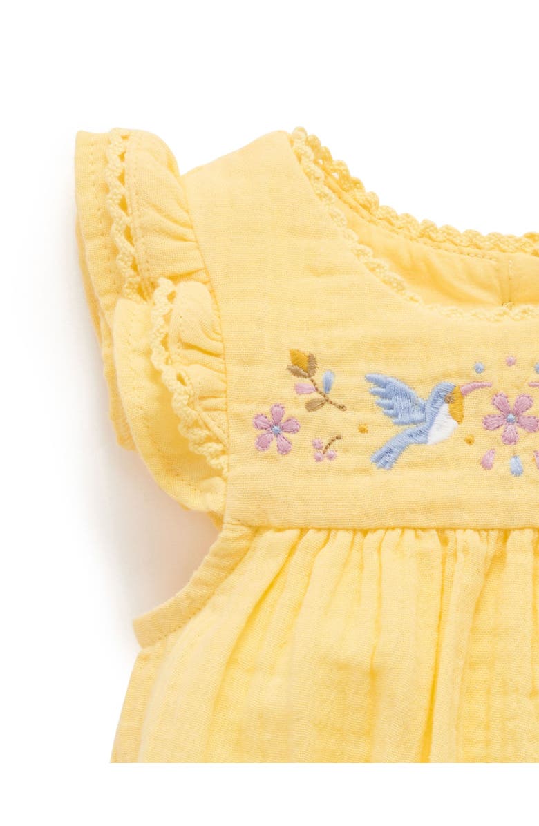 Purebaby Embroidered Bodysuit, Alternate, color, Nachos
