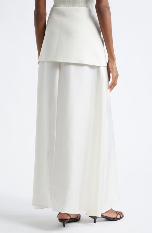 Rohe Róhe Layered Silk & Wool Blend Maxi Skirt In Cream
