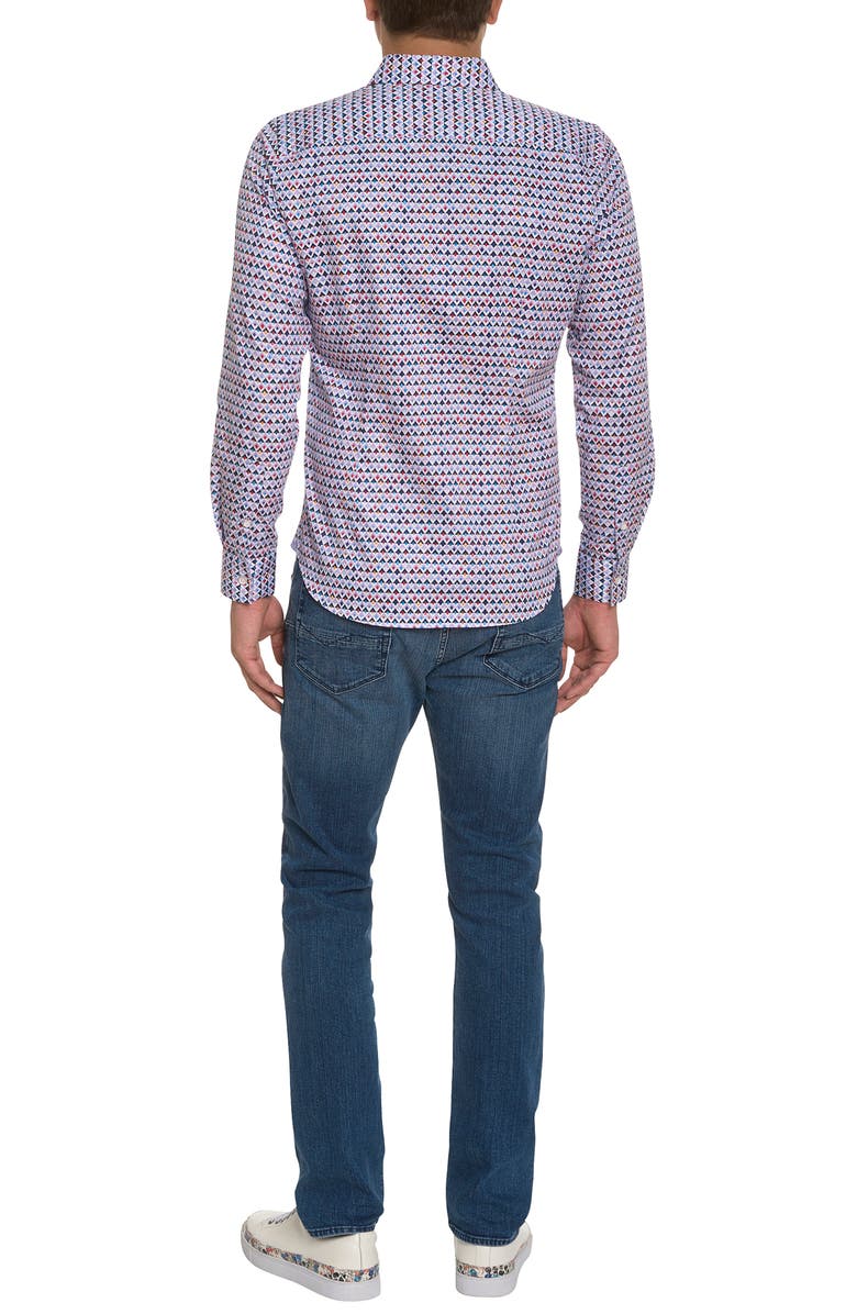Robert Graham Sanders Geo Print Button-Up Shirt, Alternate, color, 