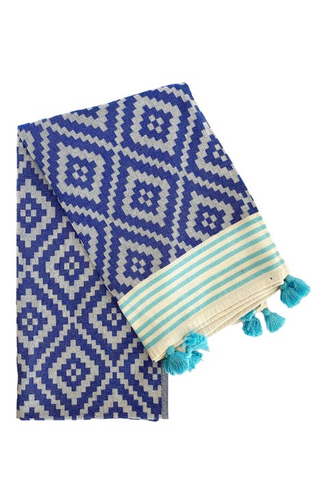 Merida Turkish Towel / Blanket - Blue