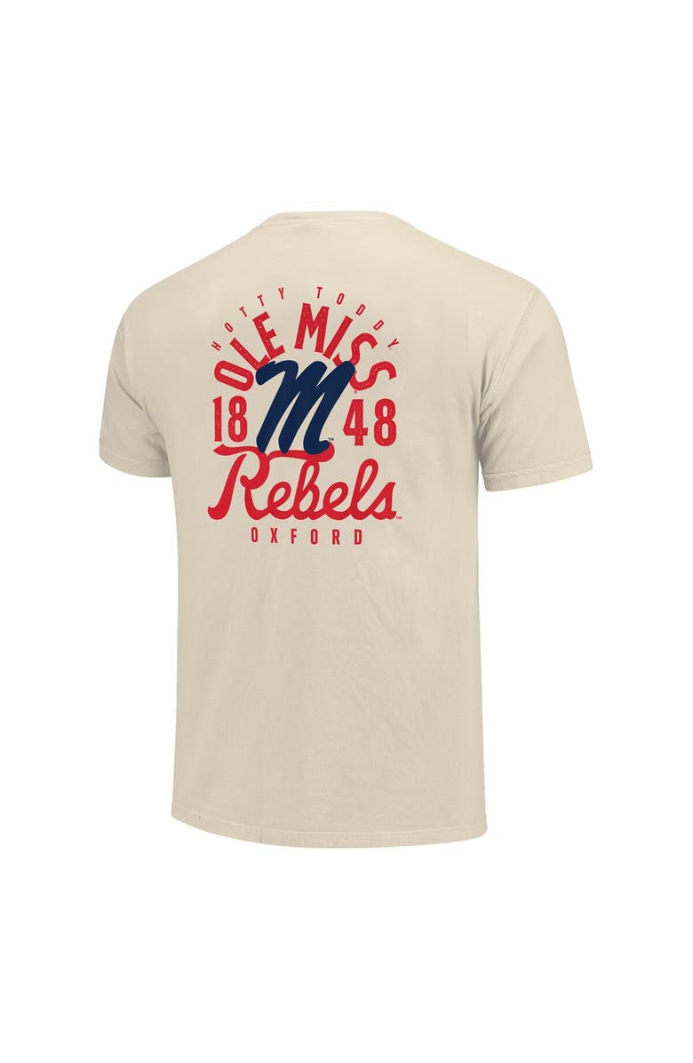 IMAGE ONE Men's Cream Ole Miss Rebels Comfort Colors Mascot Overlay T-Shirt, Alternate, color, Cream
