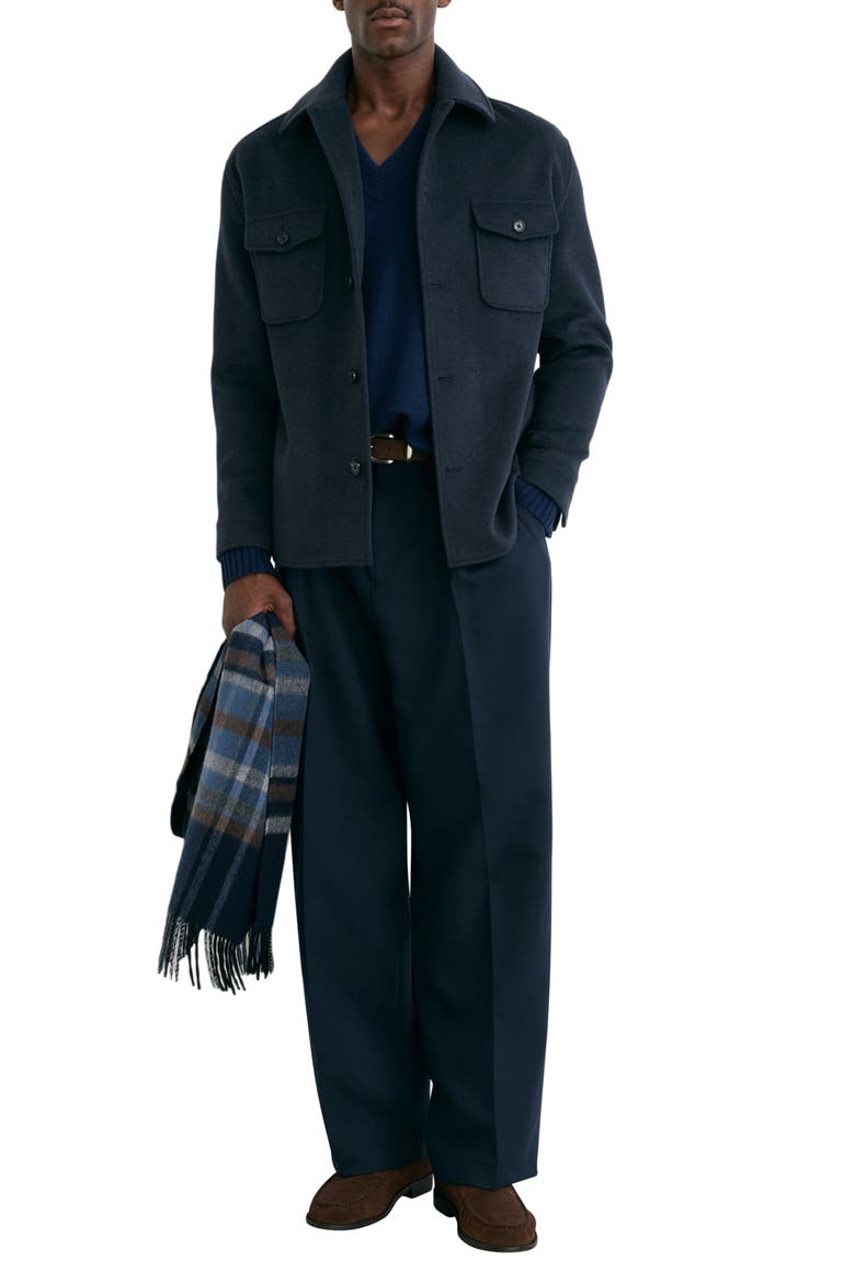 Liam Checked Wool Blend Shirt Jacket, Alternate, color, AIRFORCE BLUE