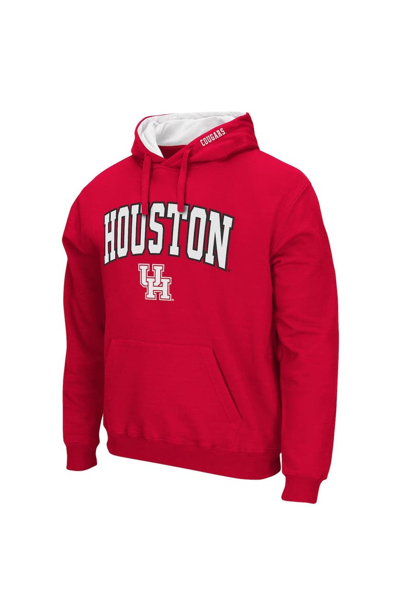 COLOSSEUM Men's Colosseum Red Houston Cougars Arch and Logo Pullover Hoodie, Alternate, color, Red