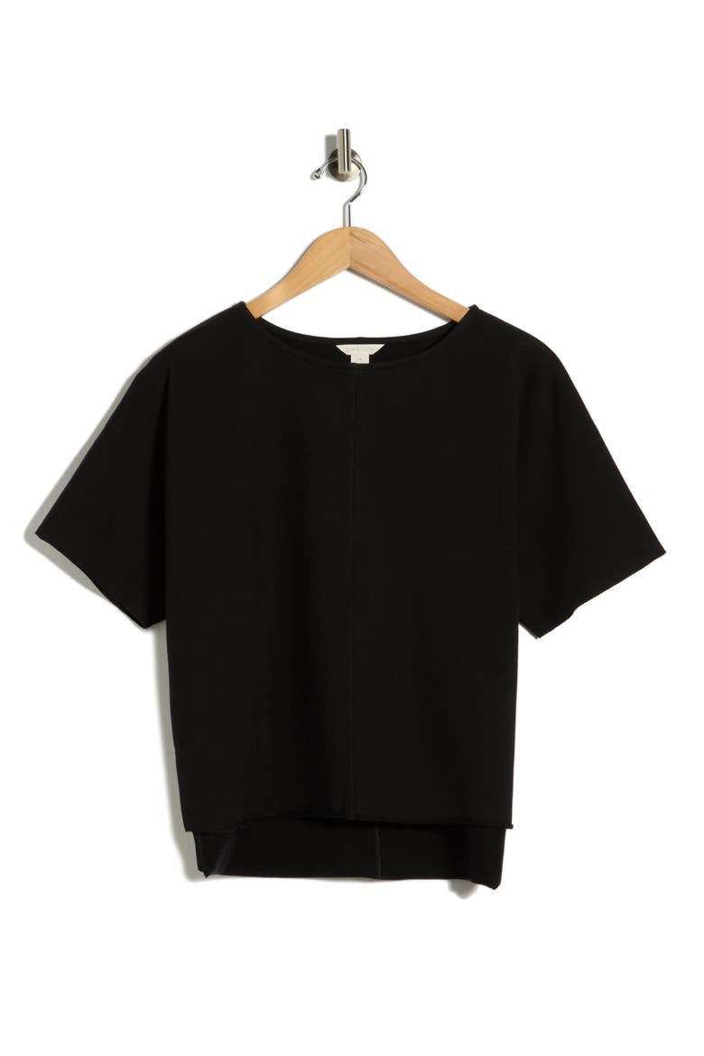 Relaxed French Terry Shirt, Alternate, color, BLACK
