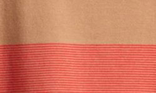 Madewell Stripe Oversize Crewneck Long-sleeve T-shirt In Dark Camel