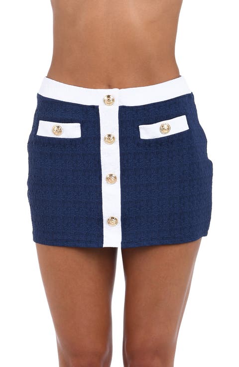 Coco Colorblock High Waist Cover-Up Skirt