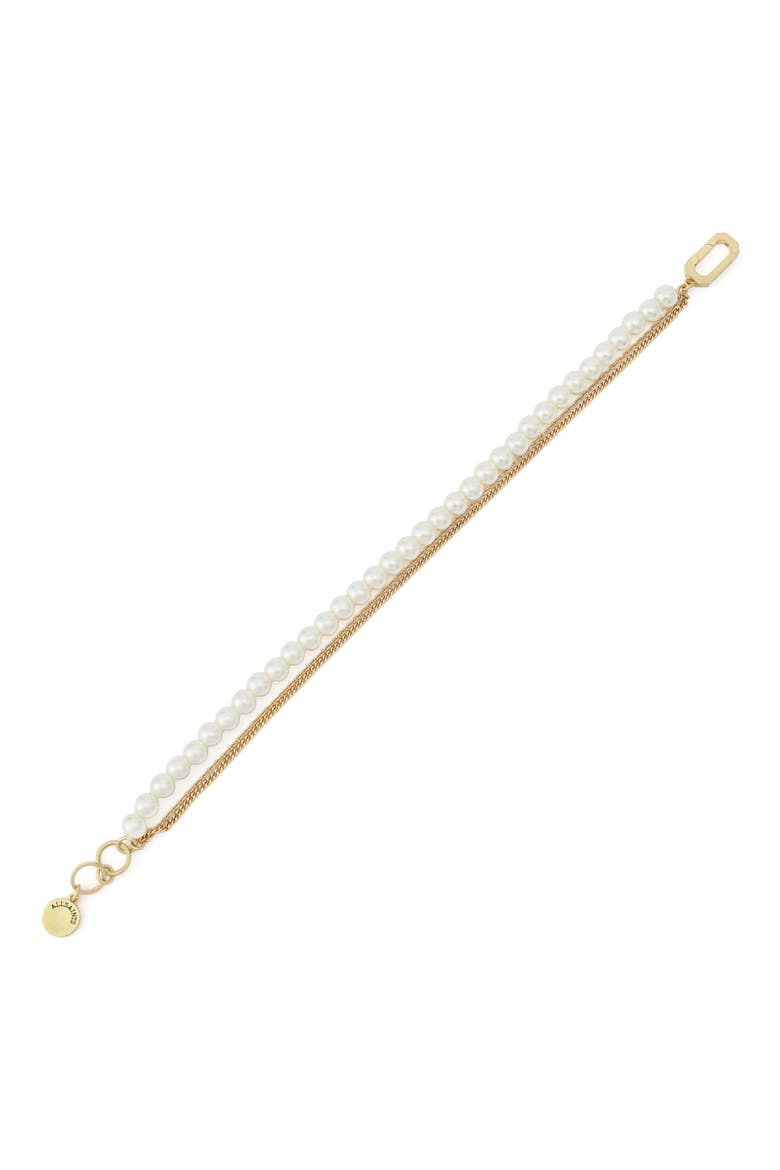 Multilayer Faux Pearl & Chain Bracelet, Alternate, color, PEARL/ VINTAGE GOLD