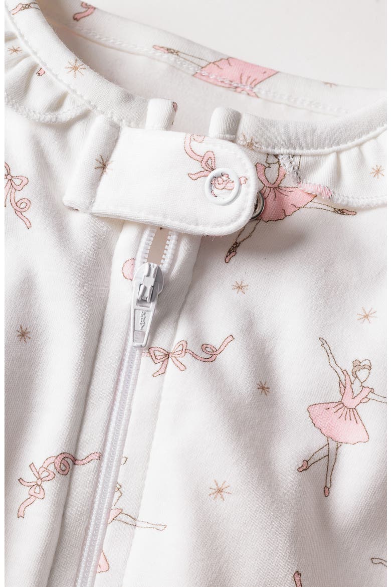 Sugar Plum Fairy Fitted One-Piece Pima Cotton Pajamas, Alternate, color, WHITE