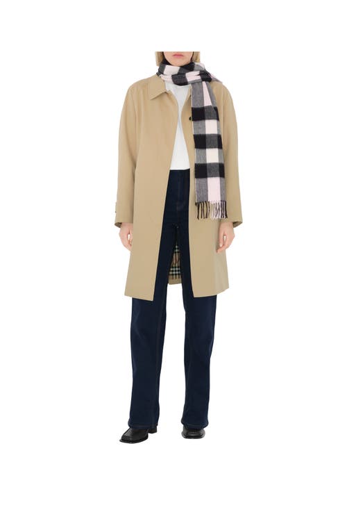 Burberry Check Cashmere Scarf In Gray