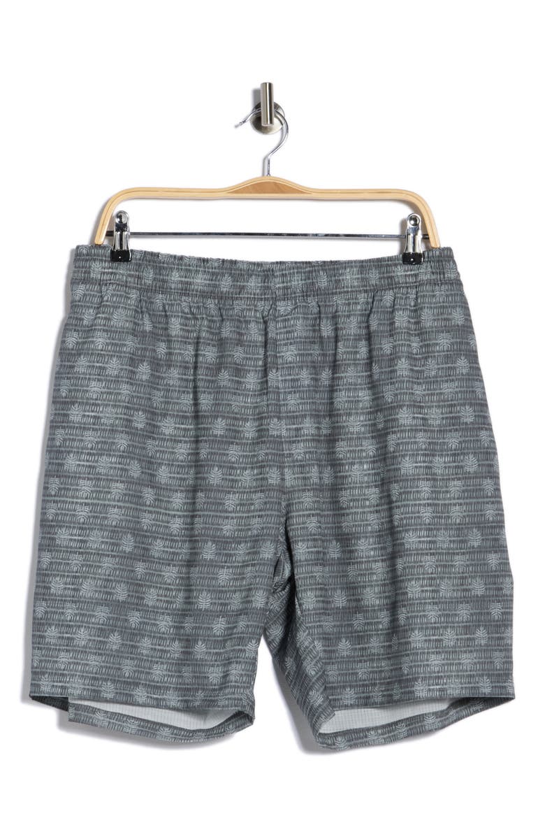 Huntington Beach Fronds 8-Inch Hybrid Swim Trunks, Main, color, LIGHT GREY