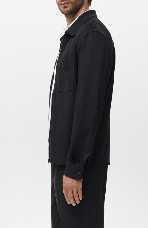 Mango Zip-up Sweatshirt In Black