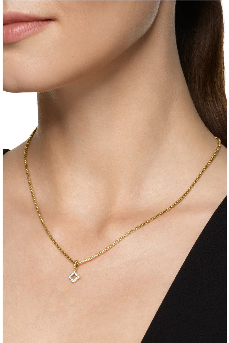 Micro Pavé Quatrefoil Enhancer in 18K Yellow Gold with Diamonds, 7.4mm, Alternate, color, 18K GOLD/ DIAMOND