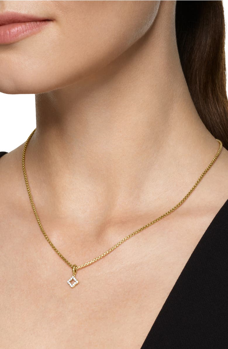 David Yurman Micro Pavé Quatrefoil Enhancer in 18K Yellow Gold with Diamonds, 7.4mm, Alternate, color, 18K Gold/ Diamond