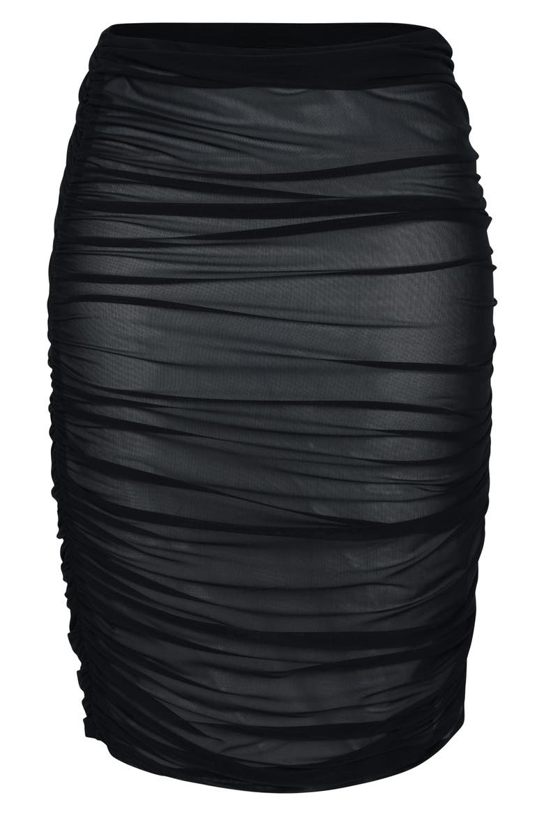 Maximal Ruched Convertible Cover-Up Skirt, Alternate, color, BLACK