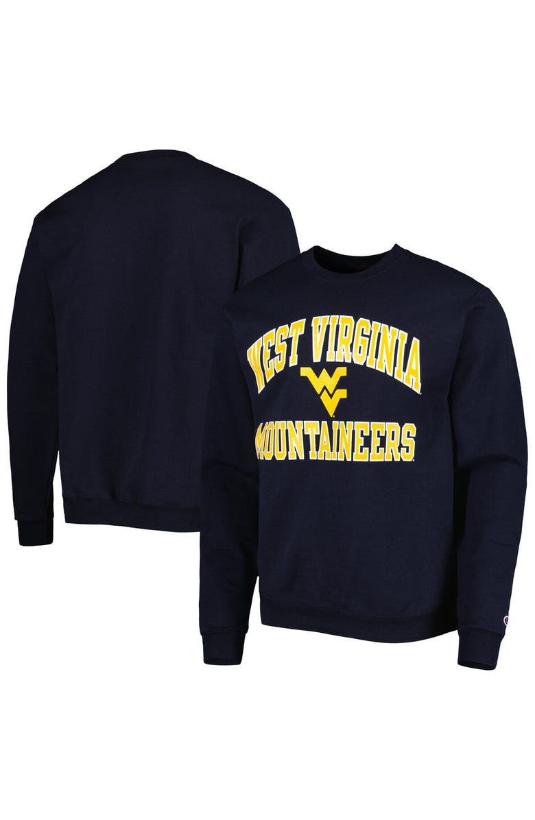Champion Men's Champion Navy West Virginia Mountaineers High Motor Pullover Sweatshirt, Main, color,