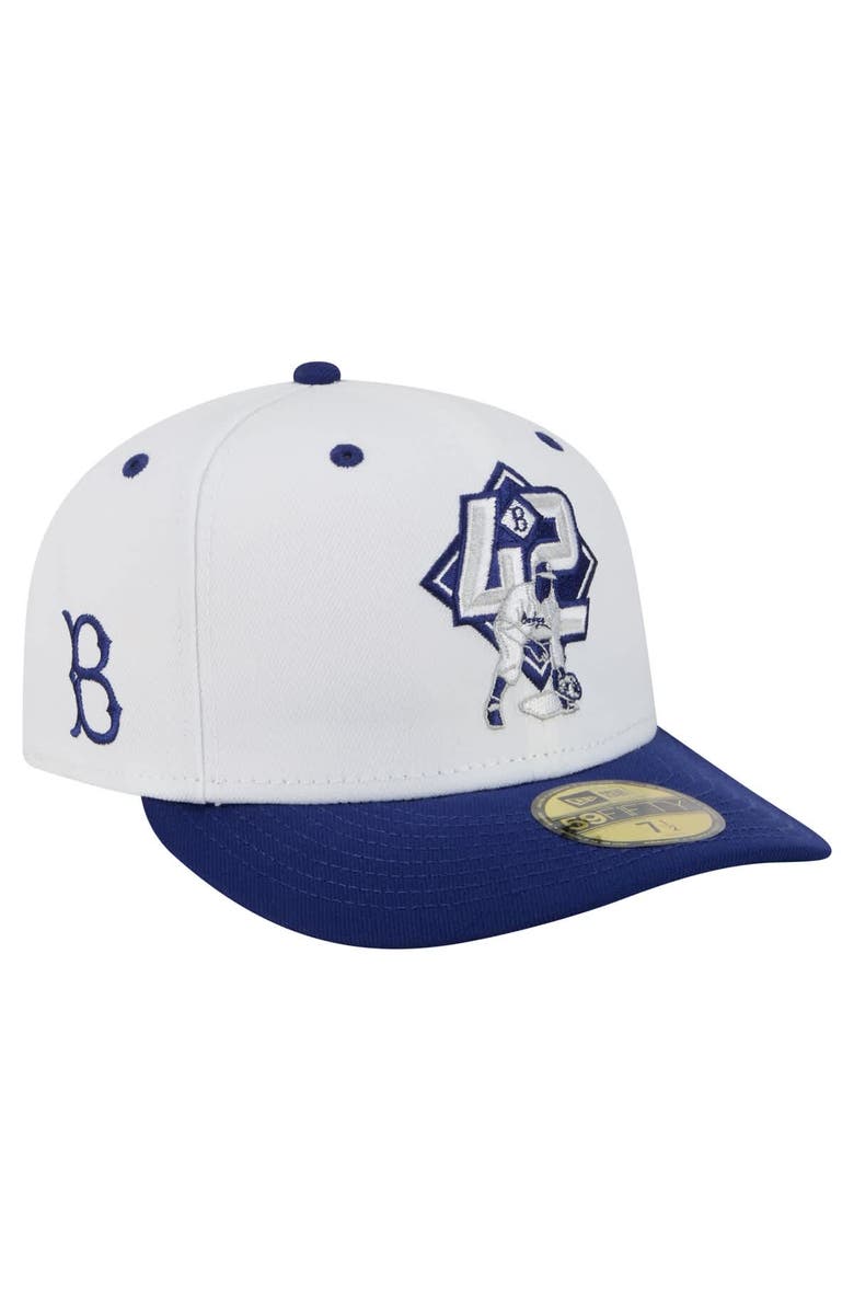 New Era Men's New Era Jackie Robinson White Brooklyn Dodgers 59FIFTY Fitted Hat, Main, color,