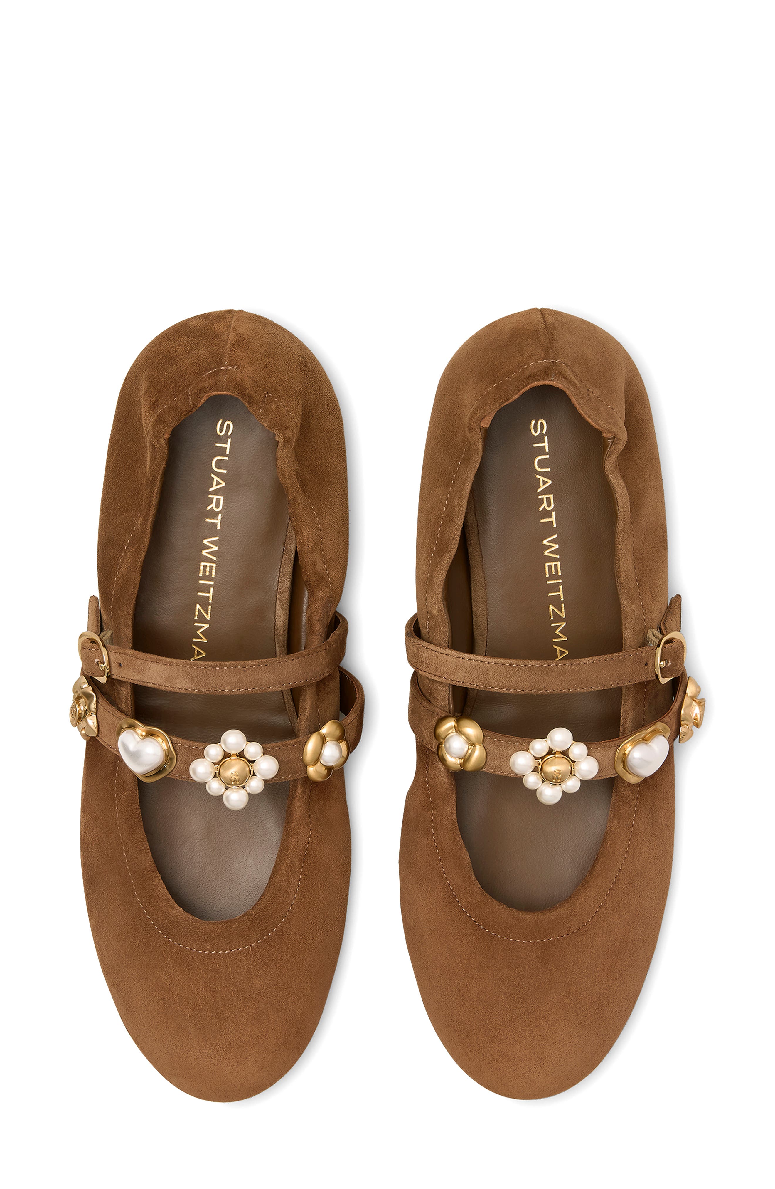 Stuart Weitzman Socharming Mary Jane Flat, Alternate, color, Toasted Almond