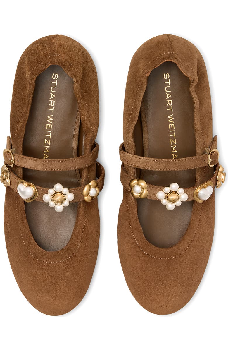 Stuart Weitzman Socharming Mary Jane Flat, Alternate, color, Toasted Almond