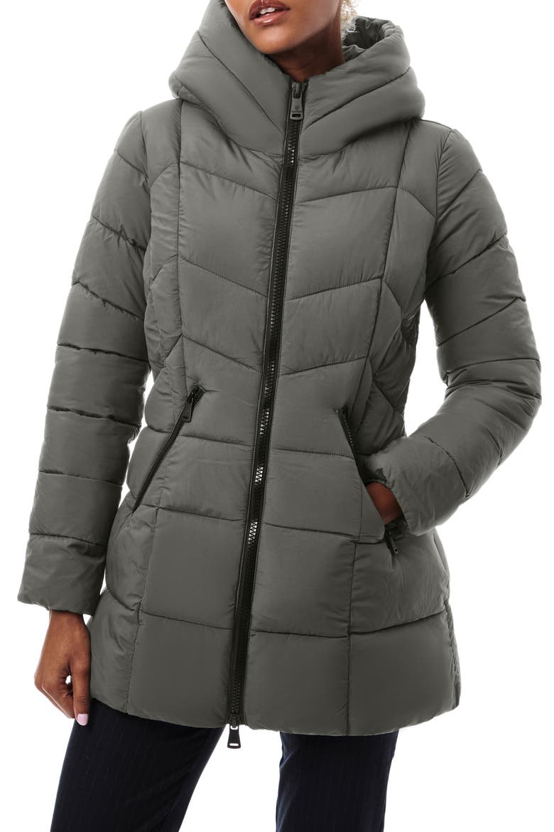 Hooded Water Resistant Puffer Jacket, Main, color, METROPOLITE
