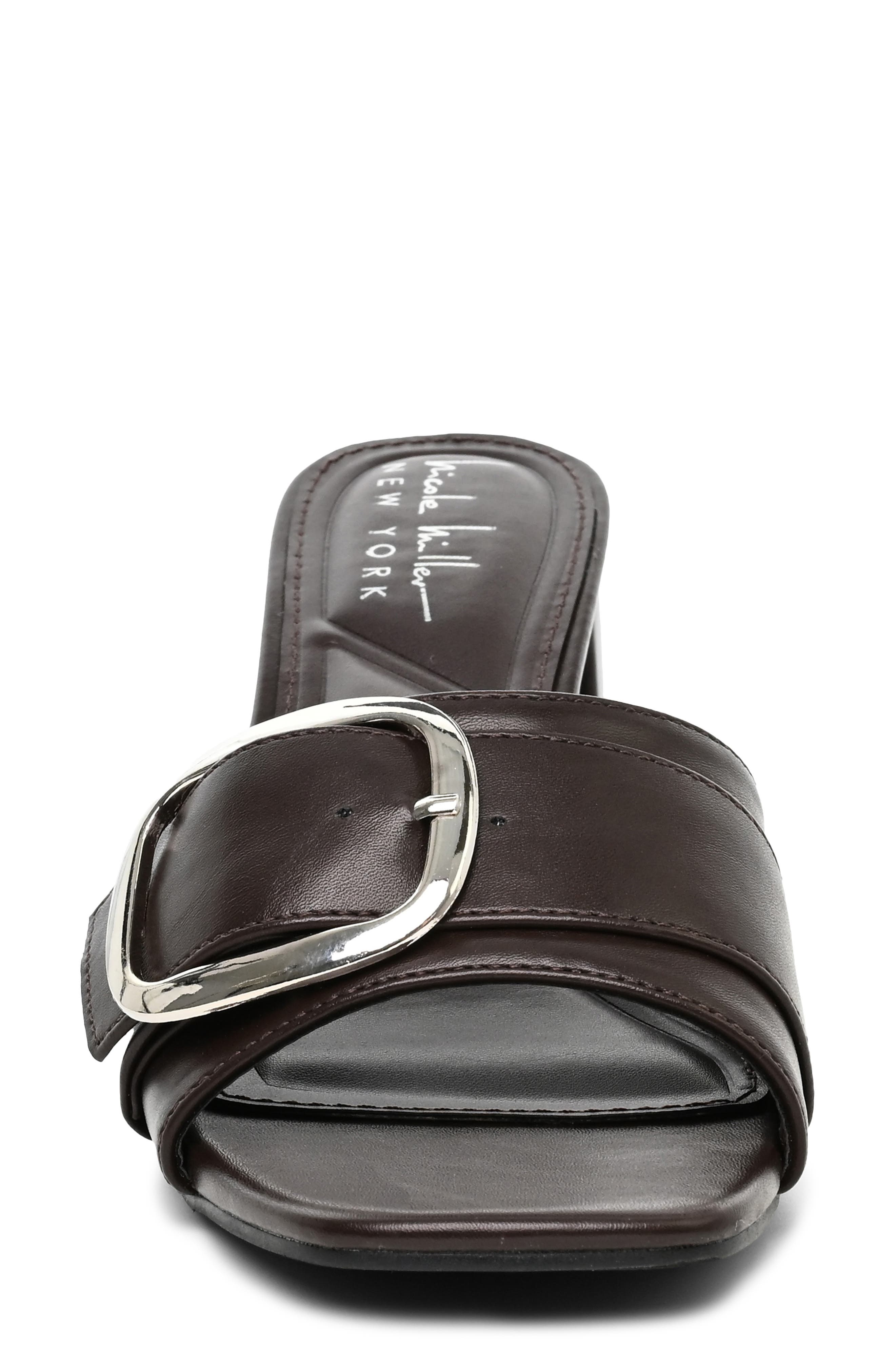 Buckle Slide Sandal, Alternate, color, CHOCOLATE